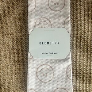 Geometry Kitchen Tea Towel - White and Pink